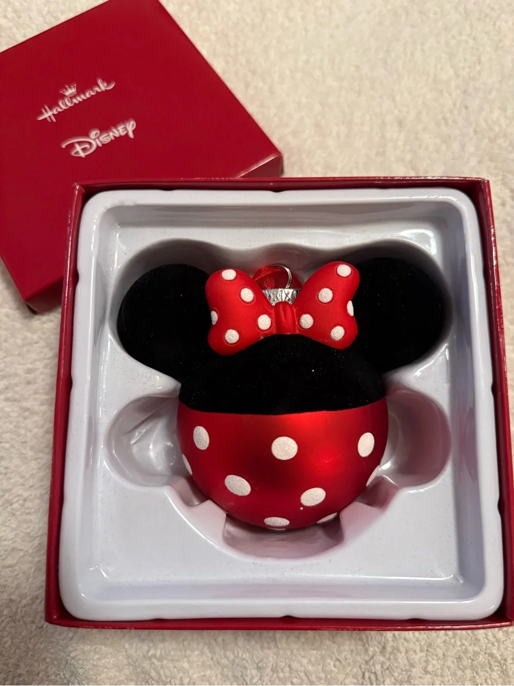 Hallmark Disney Minnie Mouse Red White Polka Dot Ornament